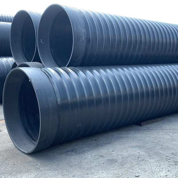 定制大口径排水排污管材聚乙烯缠绕结构壁管钢带增强pe螺旋波纹管