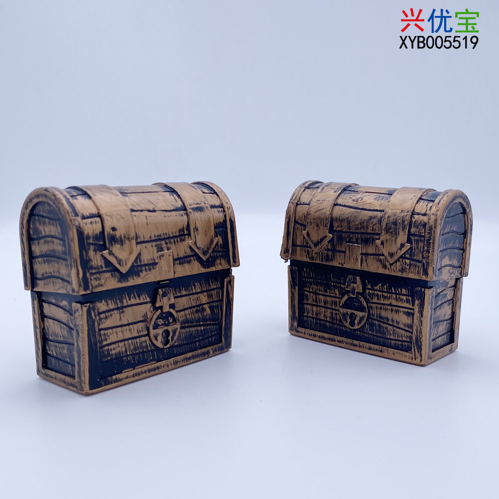 海盗宝箱儿童玩具游戏装饰道具金币箱塑料盒子珠宝箱海盗宝藏宝箱