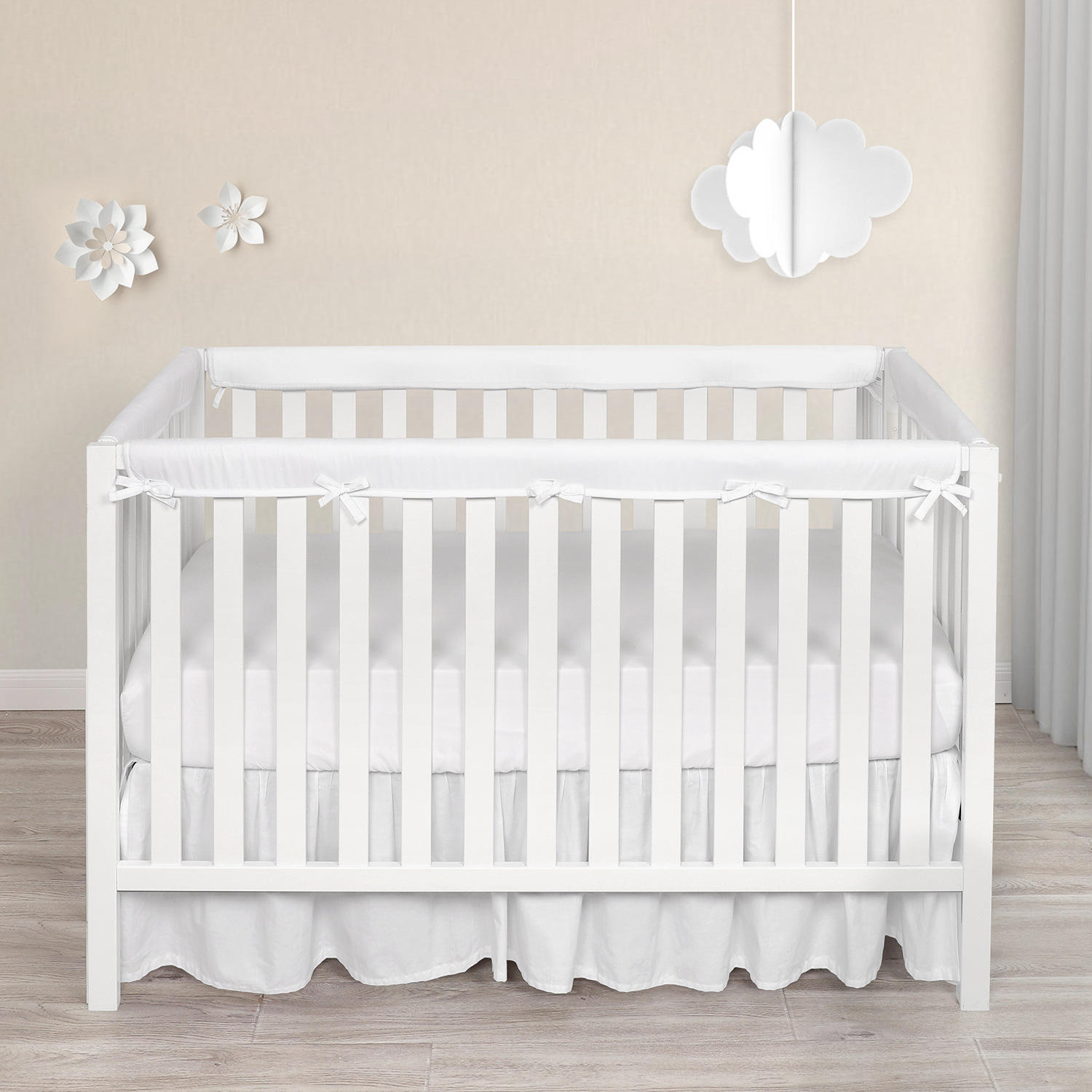 四件套纯色婴儿床护栏罩婴儿床头保护条防撞保护条婴儿保护条