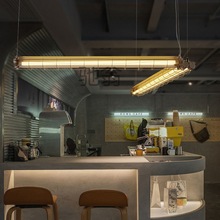 j平美式复古长条餐厅灯设计师工业风咖啡厅吧台灯创意个性办公室