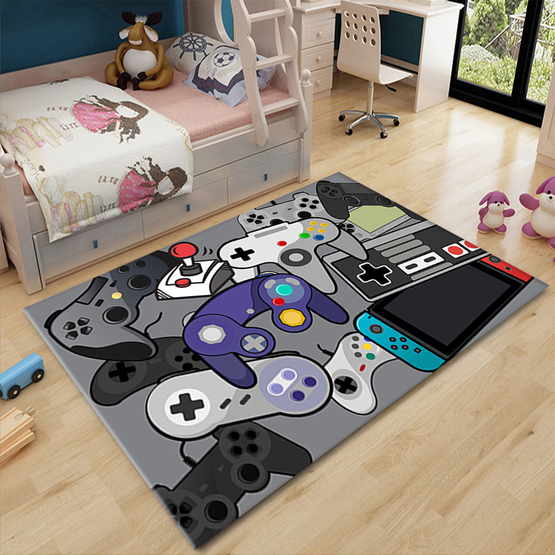 Cross-Border Delivery Game Machine Handle Carpet Video Game Room Decoration E-Sports Bedroom Living Room Floor Mat Wholesale Picture Production