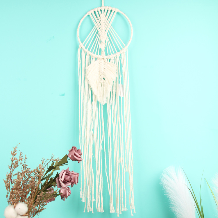 Hand-Woven Cotton Thread Dreamcatcher Tapestry Creative Home Indoor Hanging Ornament Decoration Fashion Simple Nordic Style Wall Decoration