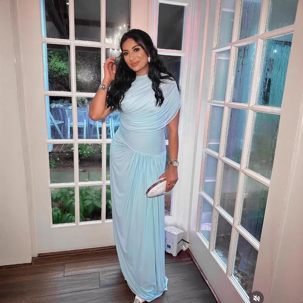 速卖通跨境欧美女装批发2025夏季新款网纱拼接无袖修身连衣裙