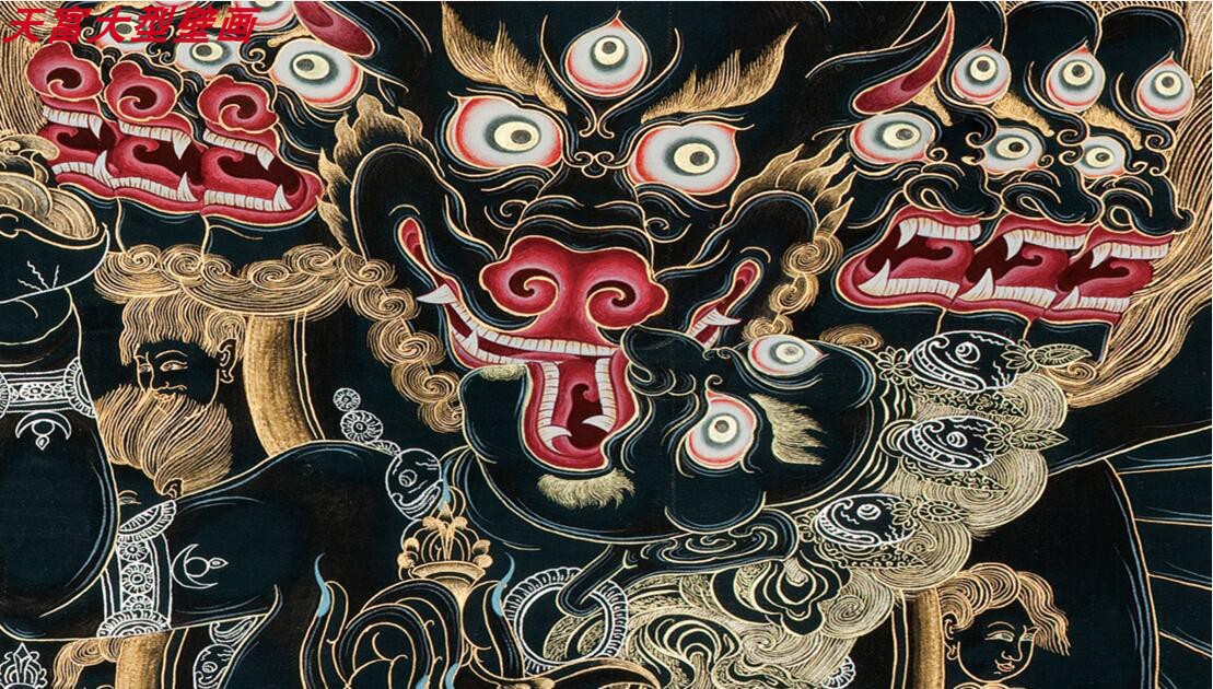 大型壁画唐卡金刚佛祖佛像佛堂壁纸藏式寺庙佛教文化菩萨墙纸墙布