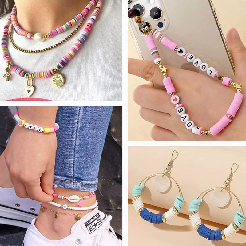 Cross-Border Hot Selling 24 Grid DIY Polymer Clay Glass Beads Suit Bohemian Style DIY Bracelet Necklace Accessories