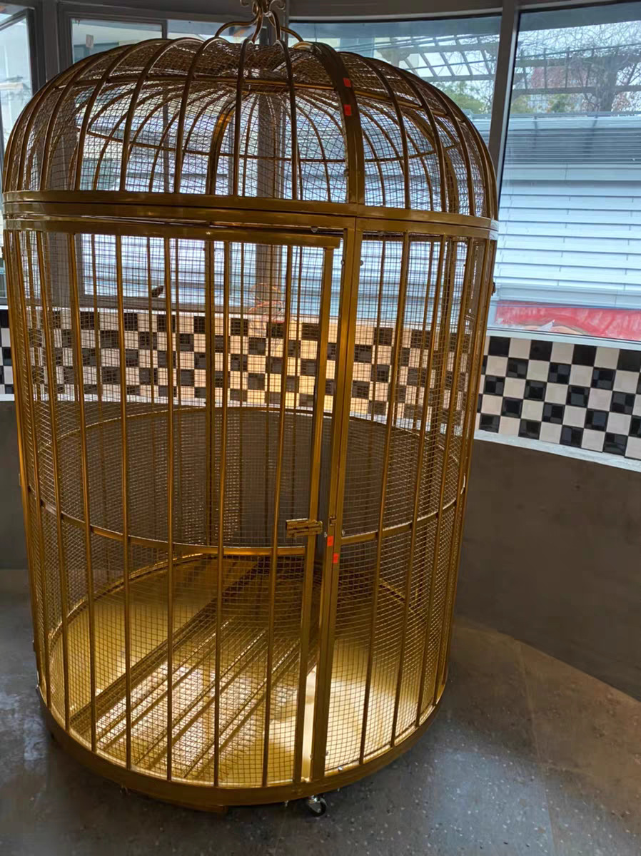 铁艺特大号鸟笼加网鹦鹉鸟笼户外大型超大巨型鸟笼装饰孔雀养鸟笼