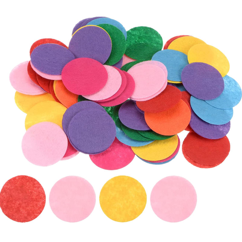 不织布圆片材料儿童手工diy 彩色毛毡布圆形花朵垫片饰品配件