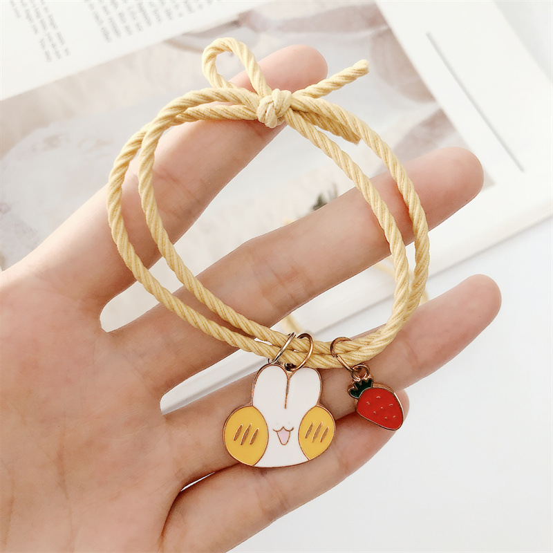 创意磁吸发绳卡通闺蜜情侣小皮筋手绳女可爱送男朋友网红手链一对