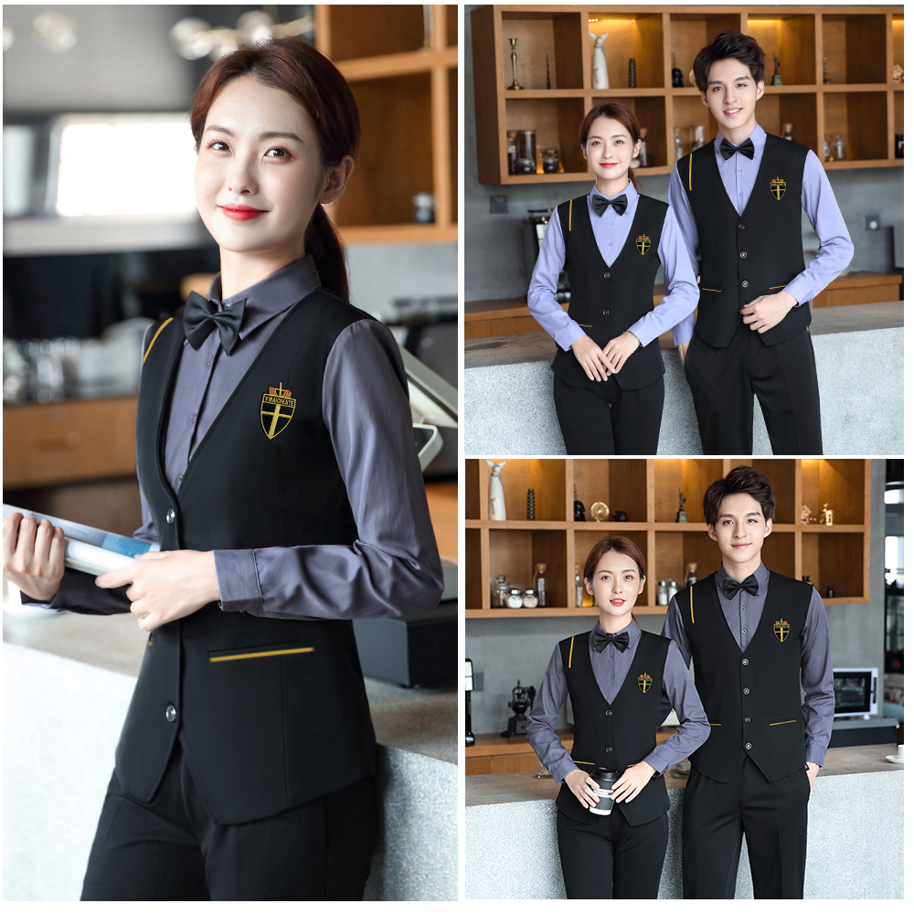 酒店餐饮工作服套装火锅店西餐厅ktv酒吧会所服务员工装长袖秋冬