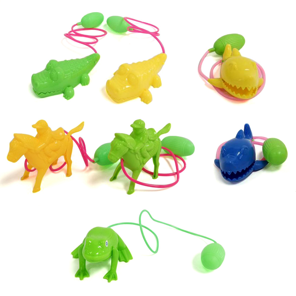 批发怀旧手压气压跳马玩具线控小马青蛙鳄鱼扭蛋奇趣蛋赠品小礼品