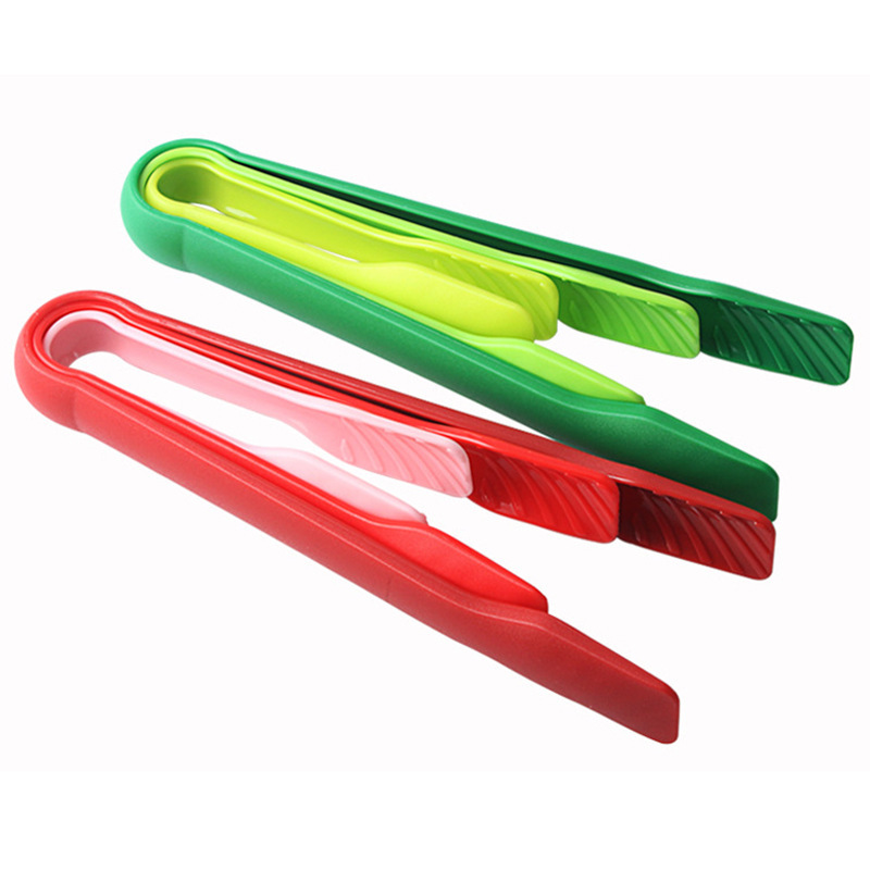 6-Inch 8-Inch 10-Inch Color Bread Clip Three-Piece Set Pp Material Food Clip Vegetable Kitchen Food Cake Tong