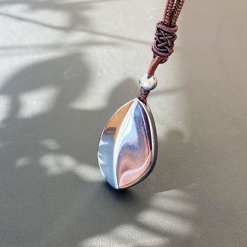 晶尧太赫兹吊坠水滴叶子挂坠太赫兹石情侣款钛赫兹多晶硅矿石挂件