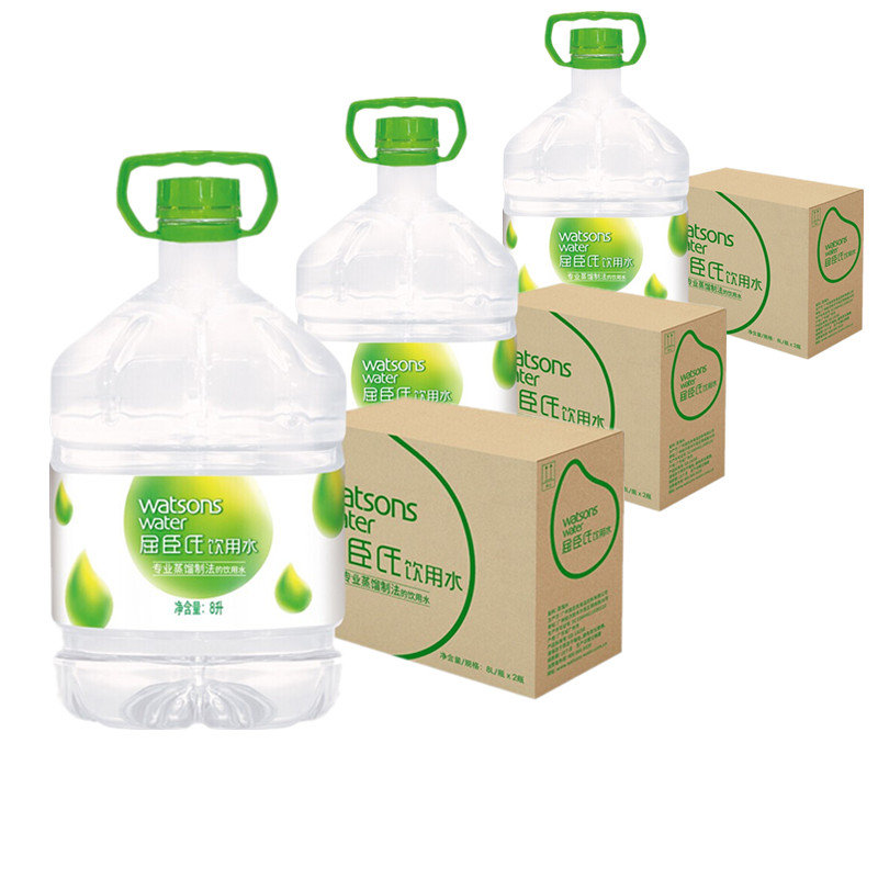 屈臣氏蒸馏水8l*6桶整箱大桶装纯净水敷脸护肤补水整箱 包邮-阿里巴巴