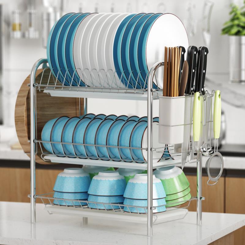 碗架沥水架家用厨房置物架神器多功能凉盘子晾放碗碟架碗筷收纳盒