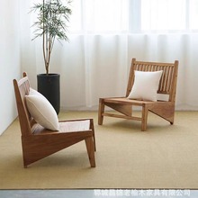 新中式家具榆木靠背餐椅简约休闲椅全实木家用阳台老榆木袋鼠椅子
