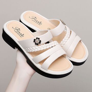 新款拖鞋女时尚夏季居家软底外穿防滑网红韩版室内厚底一字女士凉