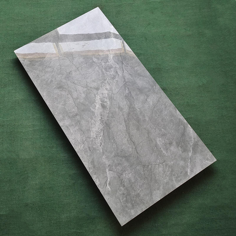 灰色地砖750×1500亮光大板瓷砖地砖客厅通体大理石现代简约风