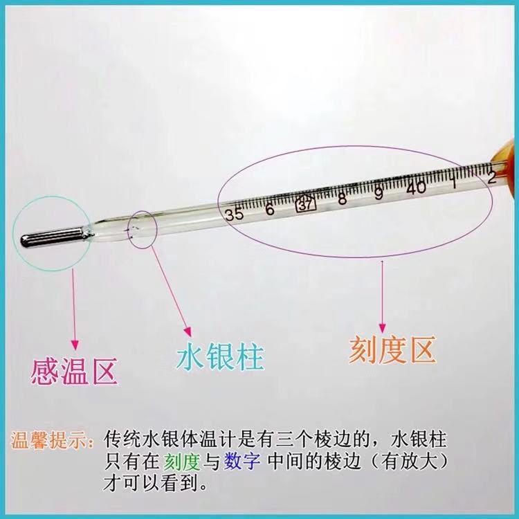外贸跨境水银体温计玻璃三角老款棒式温度计人体测温仪口腔腋下