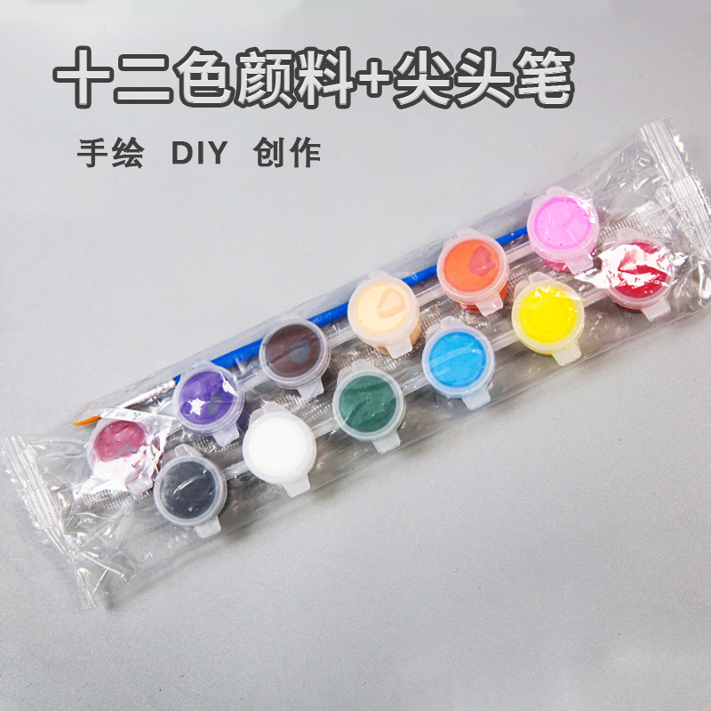 3ml Propylene Paint Set Gypsum Kite 12 Color Conjoined Paint Children Diy Painting Graffiti Art Painting