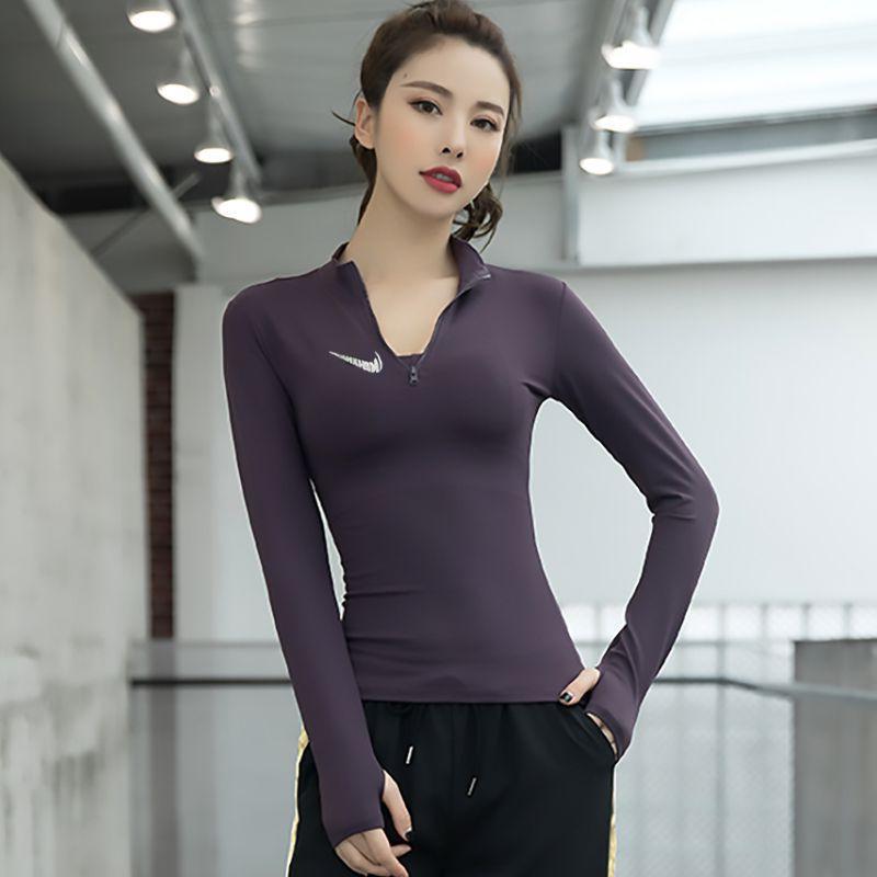 Yoga Clothing Top Women's Slim Fit Running Top Quick-Drying Stretch Fitness Tights Sportswear Long Sleeve