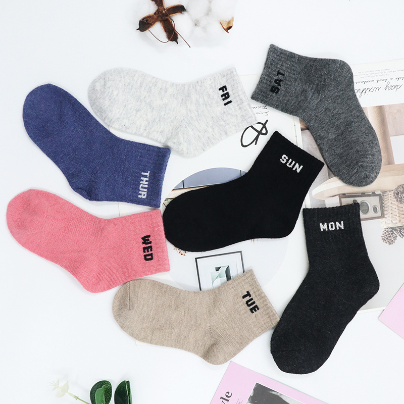 combed cotton new letter children‘s fashion socks cross-border fashion fan children‘s socks personalized baby socks factory wholesale