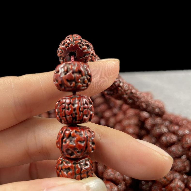 尼泊尔五瓣藏式无齿金刚菩提子散珠老金刚手串包浆成品男士念珠