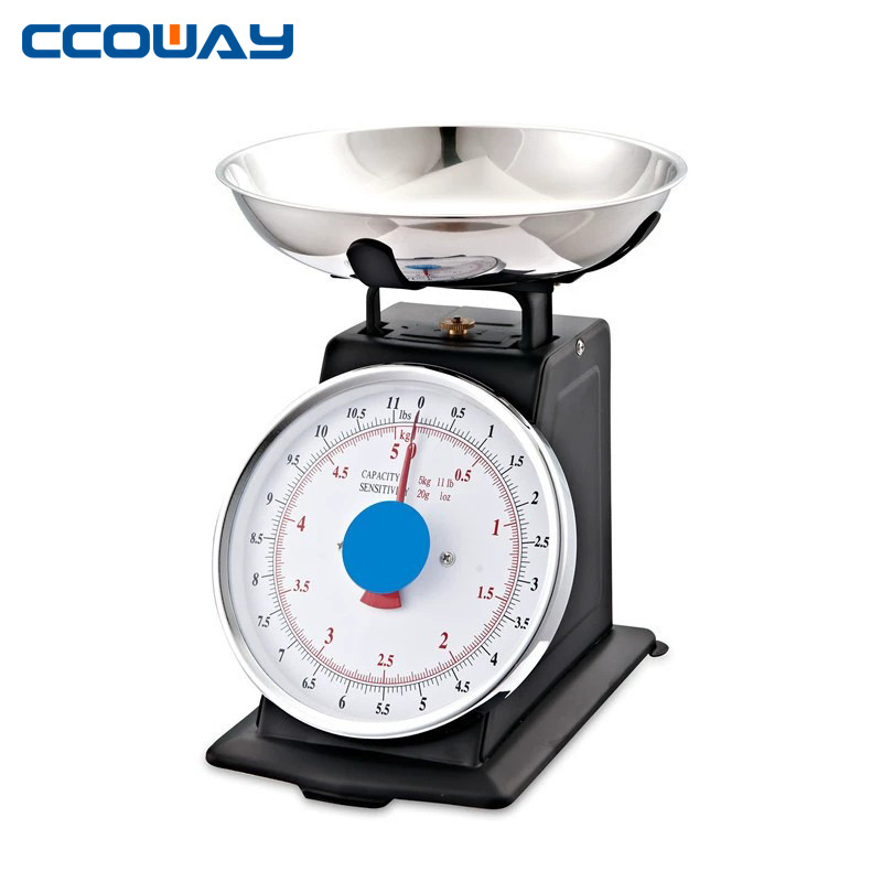 经典款弹簧全不锈钢5kg秤 机械克度秤 水果盘厨房秤 菜市场防水秤