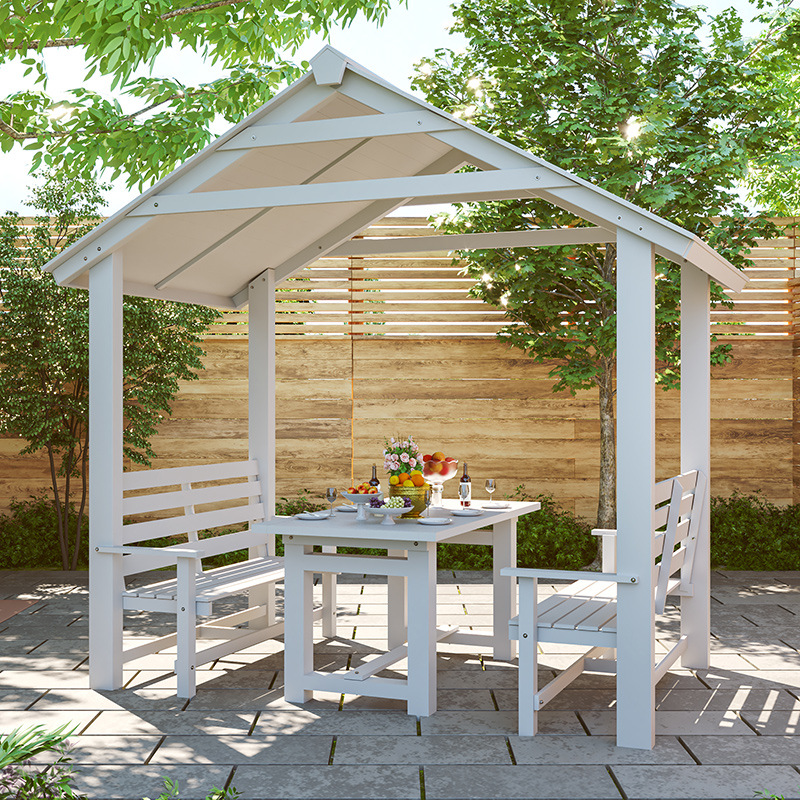 防腐木别墅露台楼顶凉亭户外庭院实木亭子室外小院花园木质遮阳棚