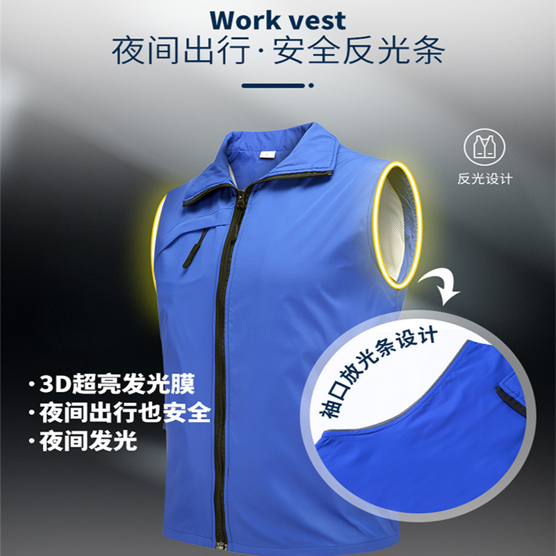 High-End Reflective Volunteer Vest Customized Party Member Volunteer Public Welfare Activity Advertisement Vest Waistcoat Printed Logo