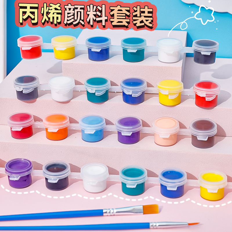 diy acrylic paint 6 colors 12 colors suit art painting graffiti paint children plaster doll pigment strip 3ml