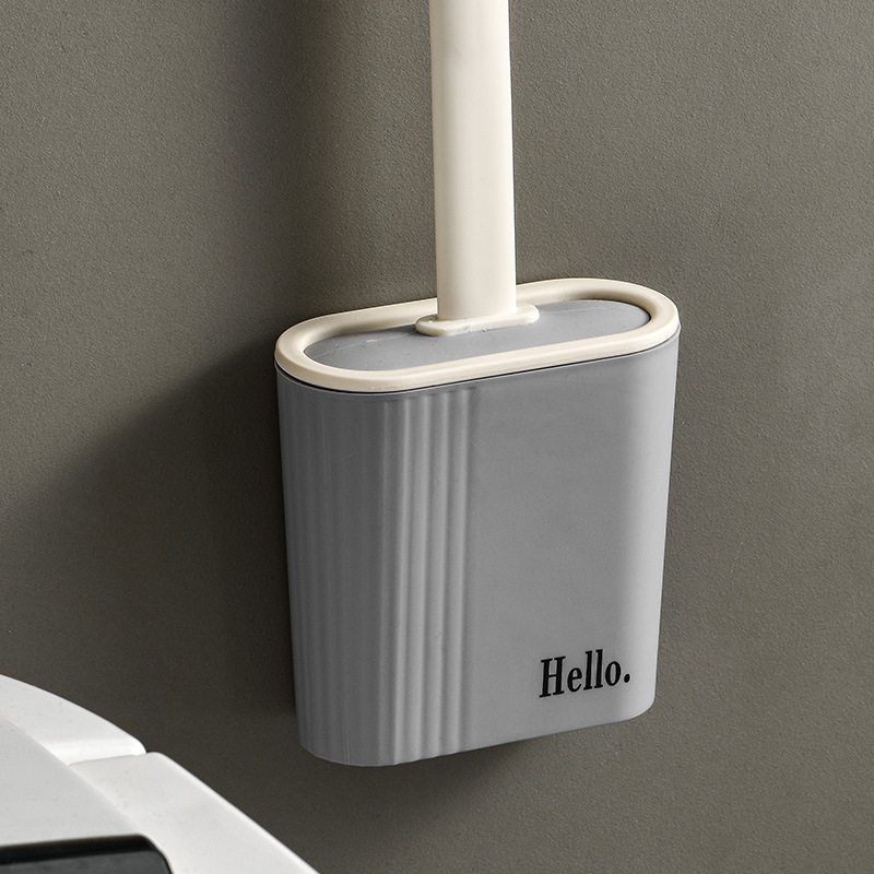 Simple Household Wall Toilet Brush No Dead Angle Wall-Mounted Punch-Free Cleaning Toilet Toilet Brush