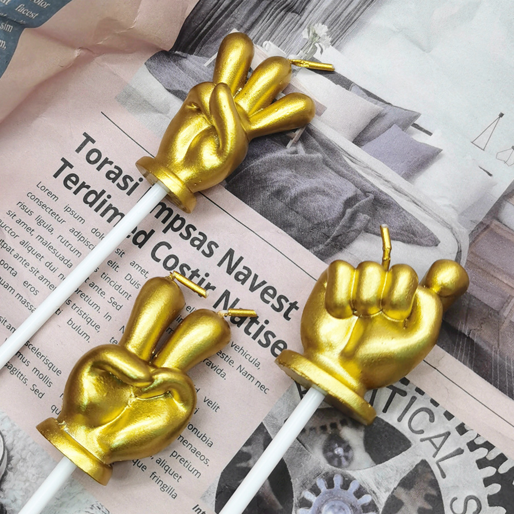 金手指数字蜡烛生日派对布置气氛手势蜡烛厂家直销可定制