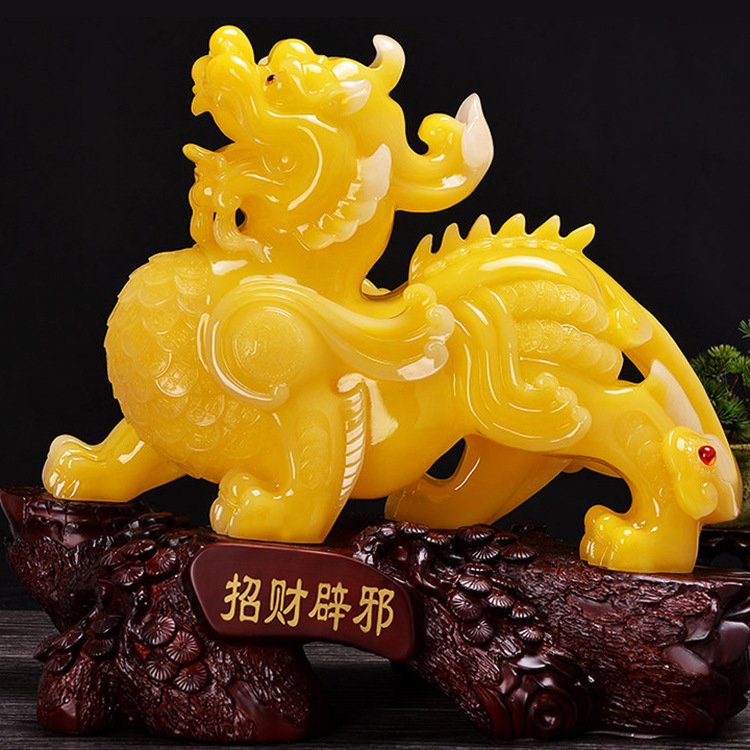 仿玉大号招财貔貅摆件 办公室客厅装饰品会议纪念礼品树脂工艺品