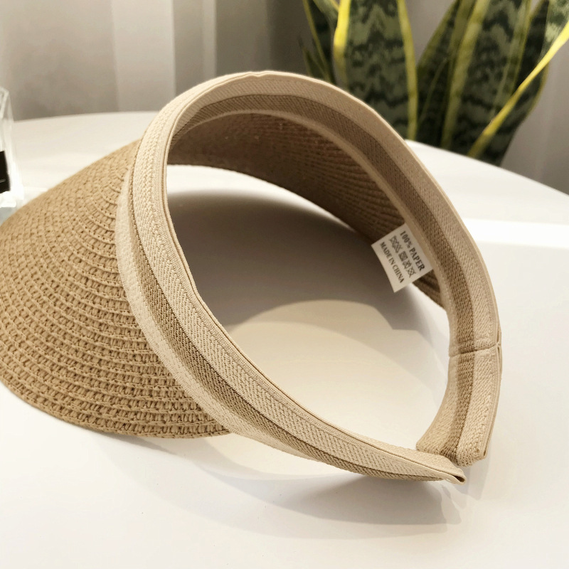 Empty Top Straw Hat Peaked Cap Female Summer Travel Outdoor Sun Beach Casual All-Match Sun Protection Sun Hat Wholesale