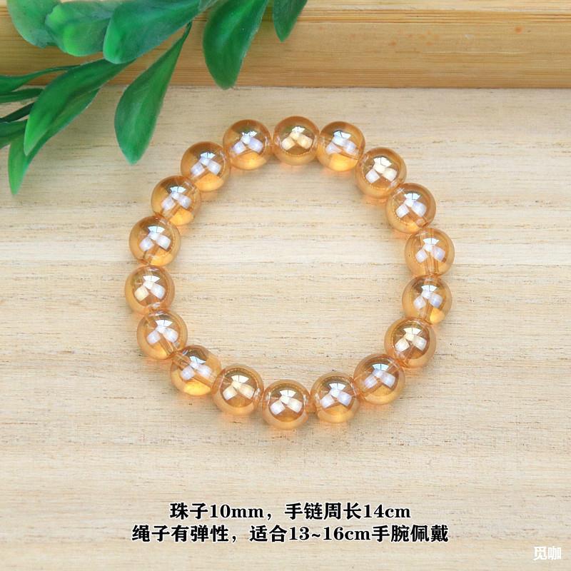 防刀刮琥珀色玻璃手链成品批发佛珠手串饰品结缘手珠直播抖音礼品