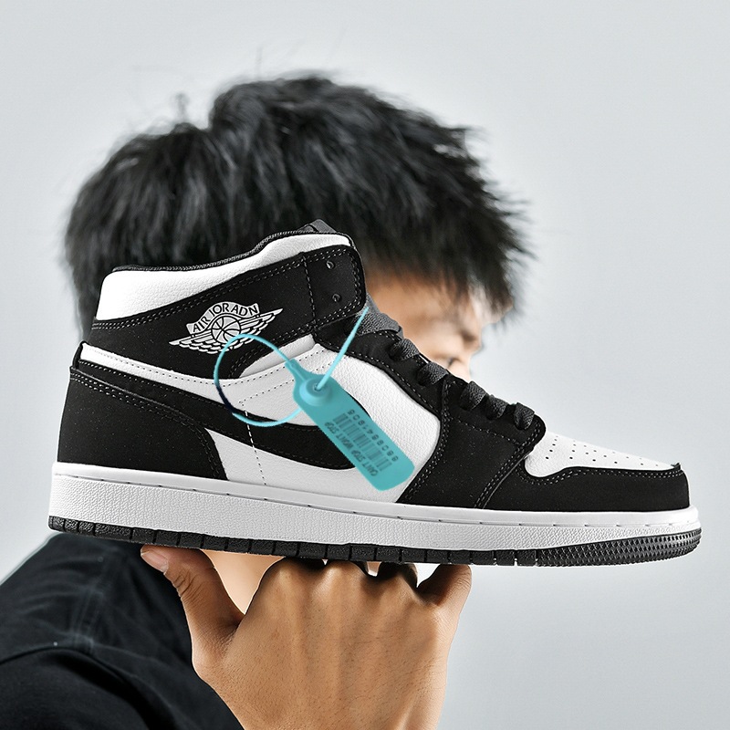 莆田aj男鞋新款黑曜石高帮板鞋休闲黑白熊猫运动鞋百搭情侣潮女鞋