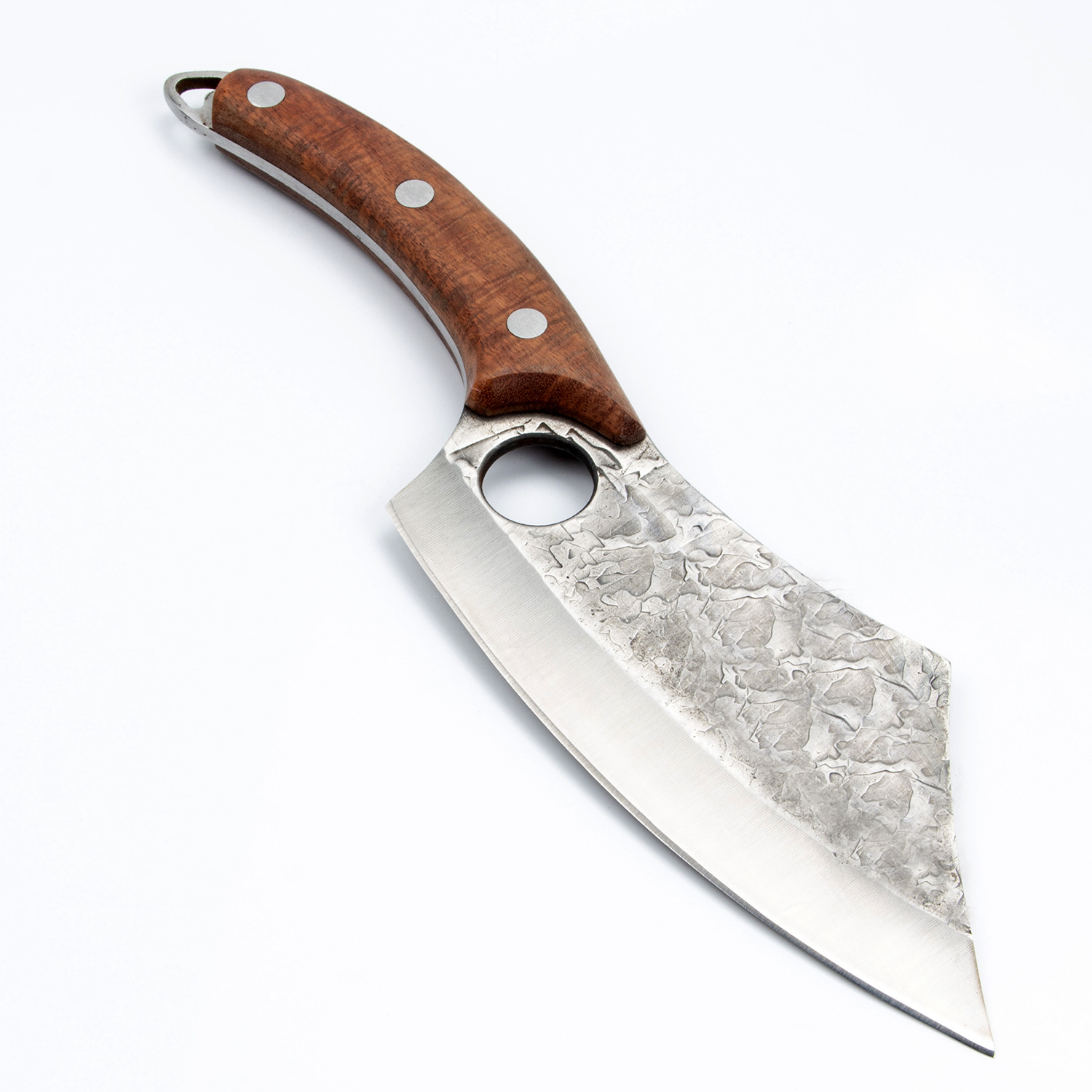 锻打小菜刀锤纹高碳钢家用户外开片杀鱼小菜刀割肉屠宰刀