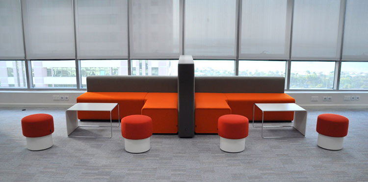 时尚休闲长条组合沙发现代公共休息区布艺沙发商务等候会客沙发