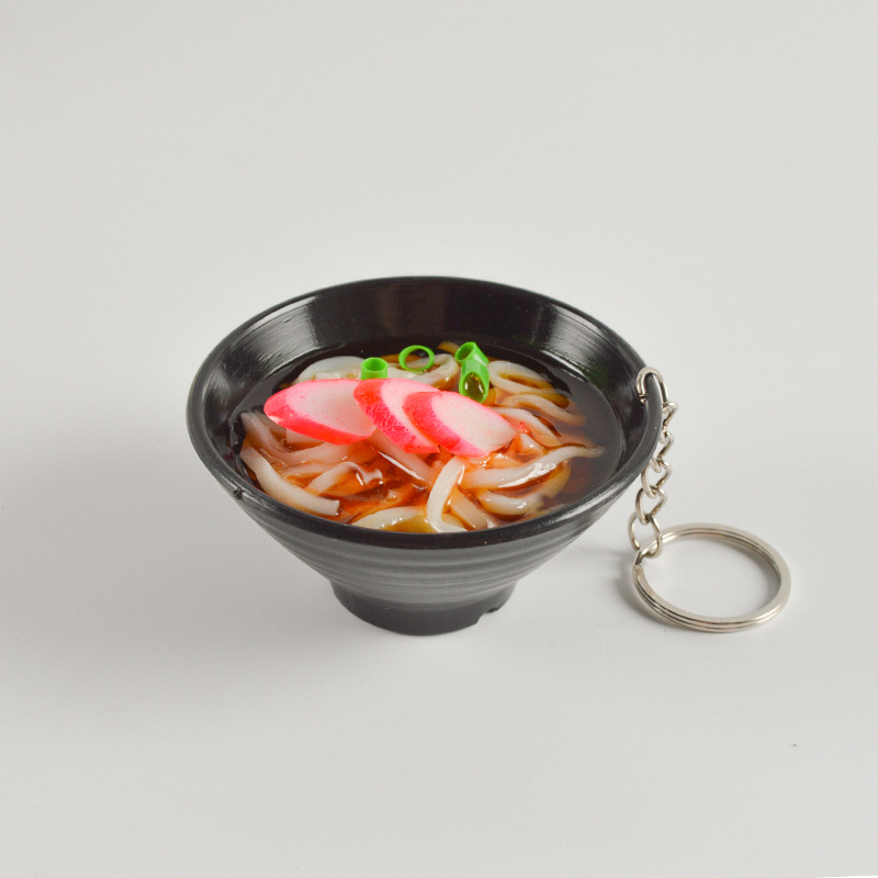 PVC Large Simulation Japanese Seafood Noodle Pendant Simulation Ramen Noodles Candy Toy Props Mini Soup Bowl Noodles