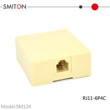 供应优质电话接线盒/6P4C接线盒/米黄色 468接线盒 RJ11 墙壁盒