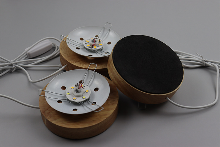 流浪星球台灯木底座 宇宙星球led发光灯底座玻璃罩通用款月球灯座