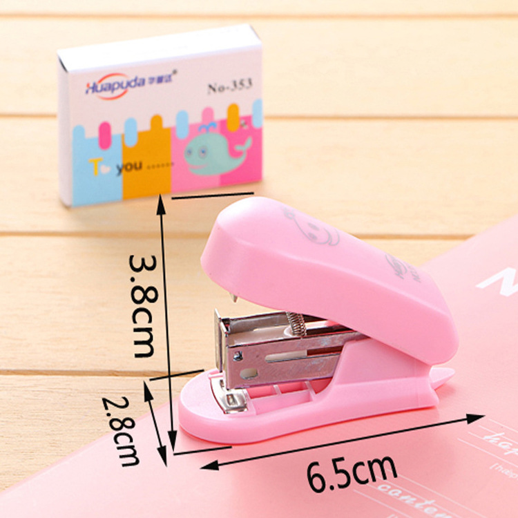 Creative Mini Stapler Cute Student Stationery Office Supplies Bookbinding Machine Staples for Free Set with Staple Remover