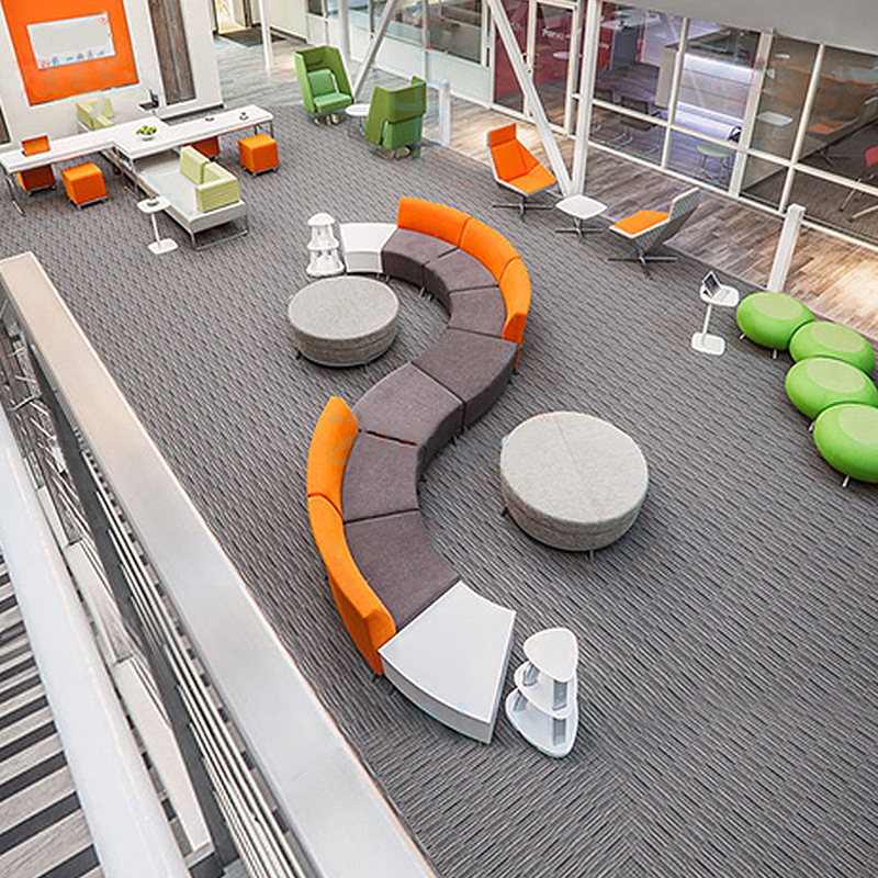 创意时尚异形布艺圆形沙发现代简约商场休息区个性弧形沙发组合