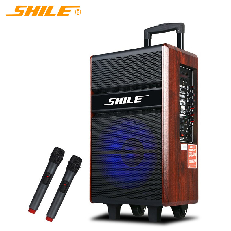 狮乐(shile)皇冠二号10英寸广场舞音响户外门店音响 便携拉杆式