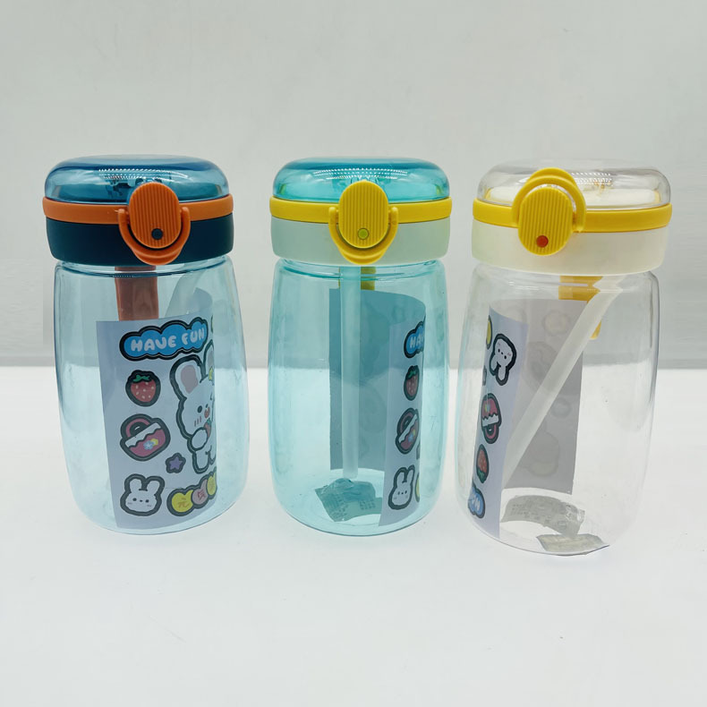 Factory Wholesale 2023 New Internet Celebrity Cartoon Drinking Cup Children's Portable and Cute Cup Strap Cup with Straw Printed Logo