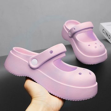 24年洞洞鞋女玛丽珍女凉鞋仿马丁拖鞋护士外穿休闲居家潮流情侣