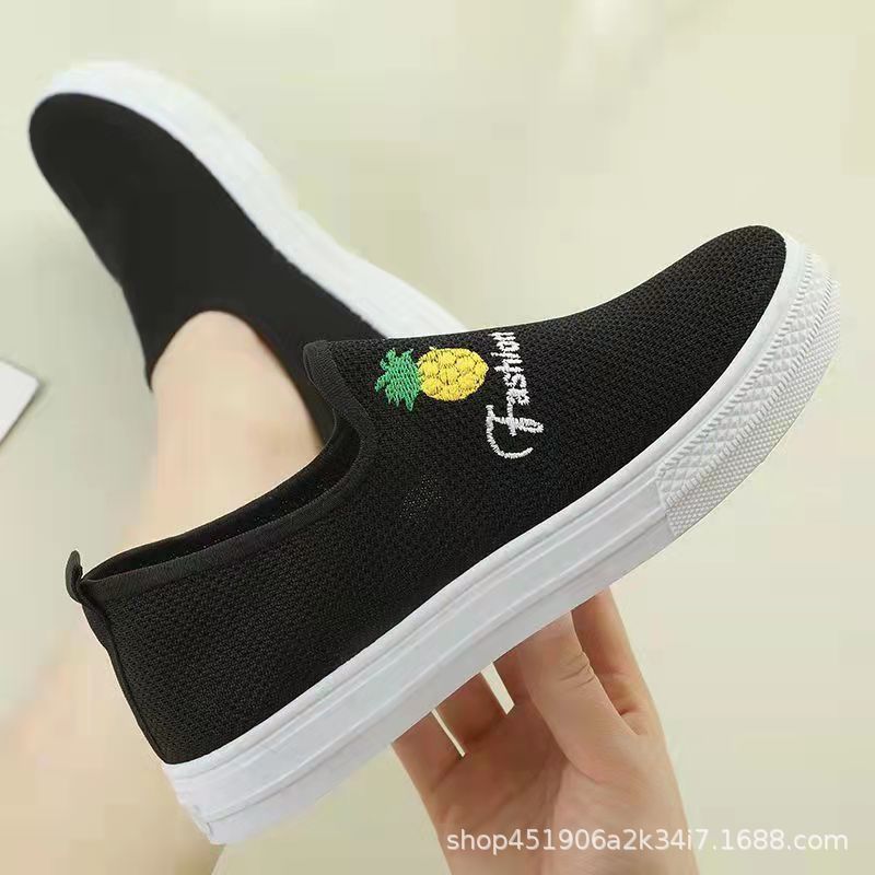 One Piece Dropshipping Mesh Flat Women's Board Shoes Breathable Lightweight Slip-on Women's Single Shoes Spring and Autumn Women's Student Shoes