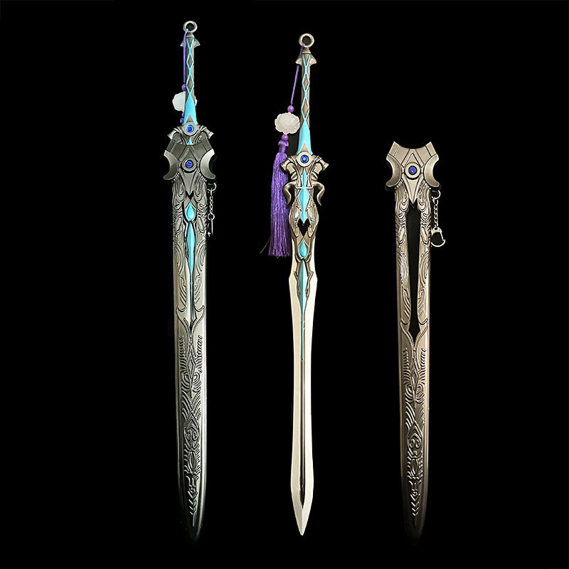 斗罗大陆武器60公分七杀剑修罗剑合金未开刃动漫迷收藏金属剑