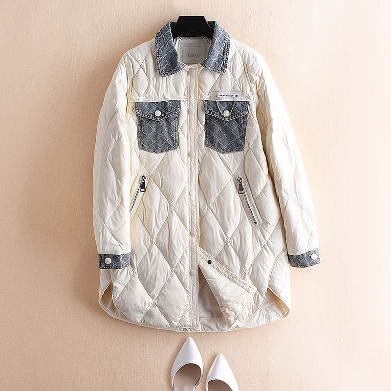 牛仔羽绒服女风女
