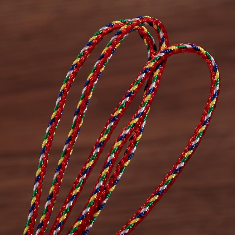 Dragon Boat Festival Bracelet Colorful Braided Rope Handmade Hand Rope Necklace Lanyard Fitting Material Colorful Braided Rope Five-Color Line Wholesale